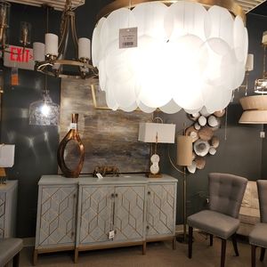 Brand new in box gold glass chandelier